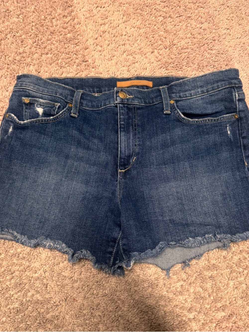 Joe's Jeans Dark Blue Distressed Denim Shorts
